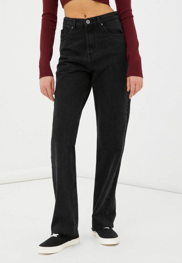 женские прямые джинсы finn flare, черные