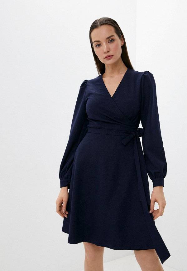 женское платье с запахом blauz, синее