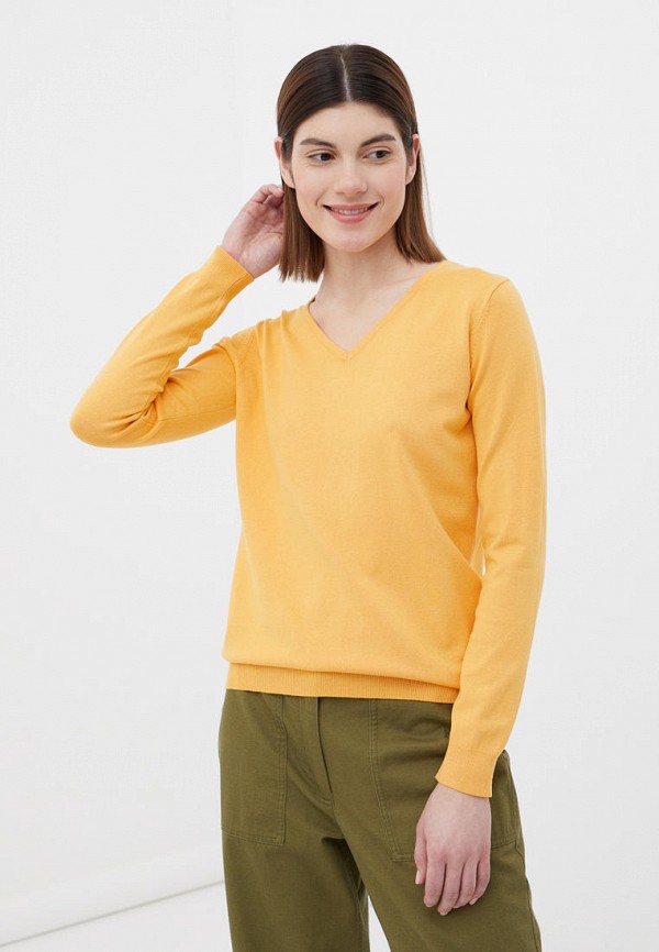 женский пуловер finn flare, желтый