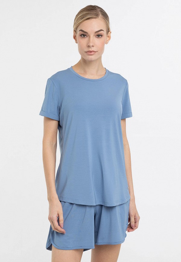 женская футболка norveg, голубая