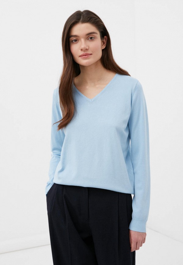 женский пуловер finn flare, голубой