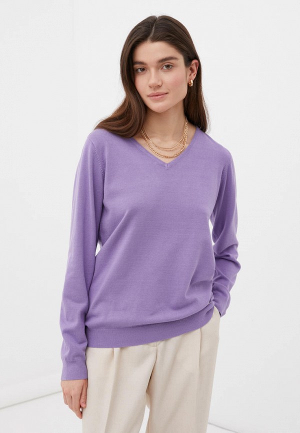 женский пуловер finn flare, фиолетовый