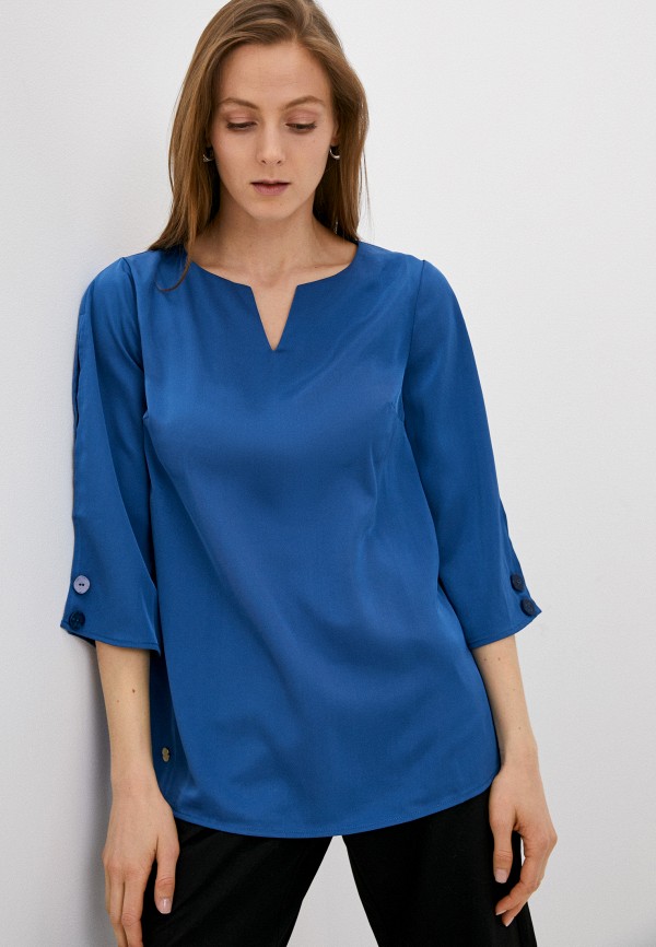 женская блузка с коротким рукавом lilly bennet, голубая
