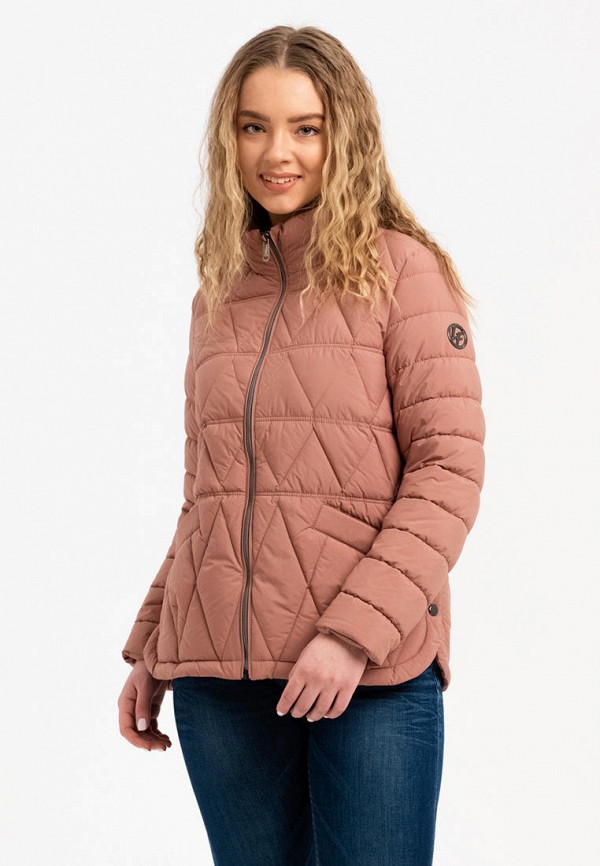 женская утепленные куртка lab fashion, розовая