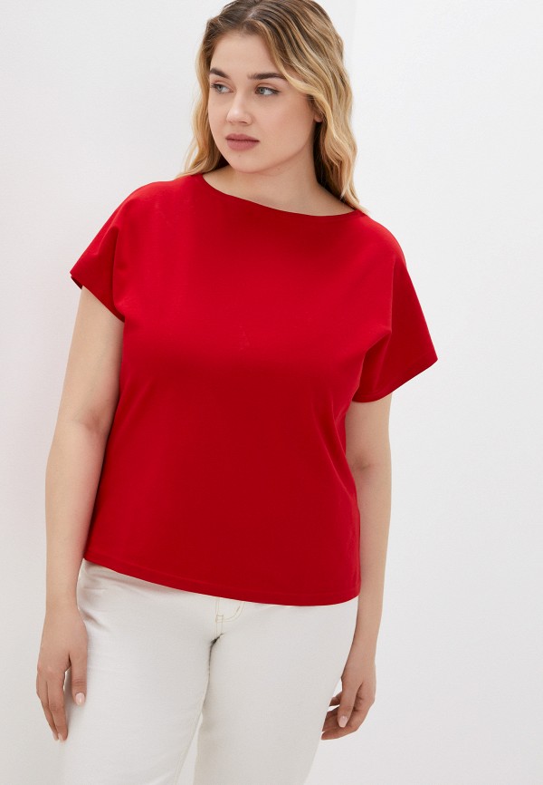 женская футболка le monique, красная