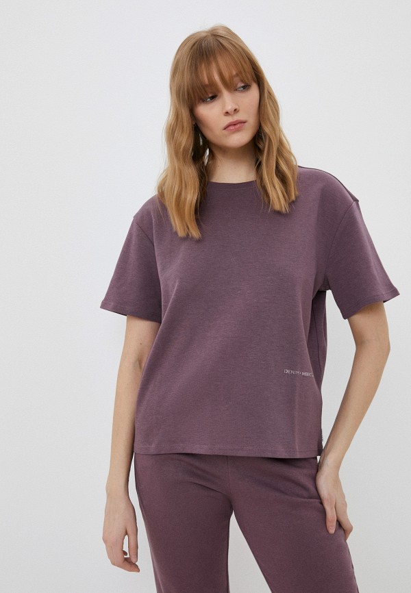 женская футболка tom tailor, фиолетовая