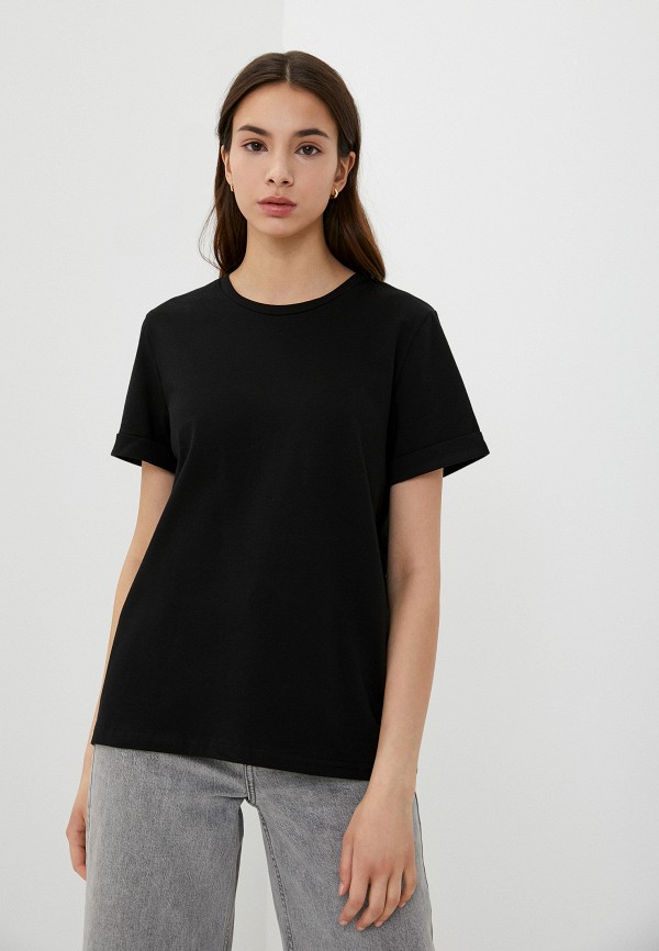 женская футболка happyfox, черная