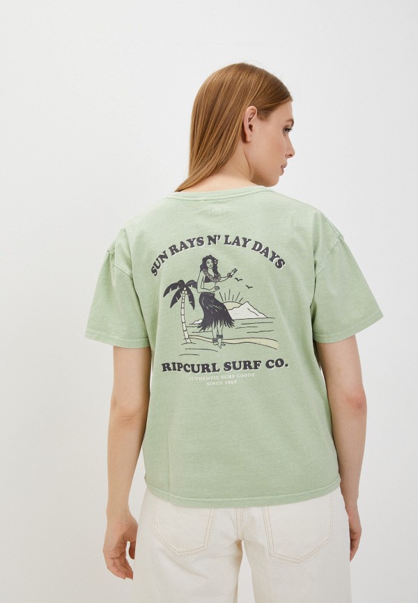 женская футболка rip curl, зеленая