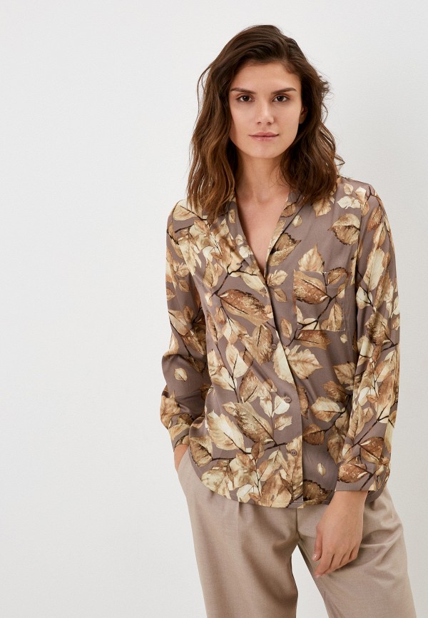 женская блузка с длинным рукавом vladi collection, коричневая