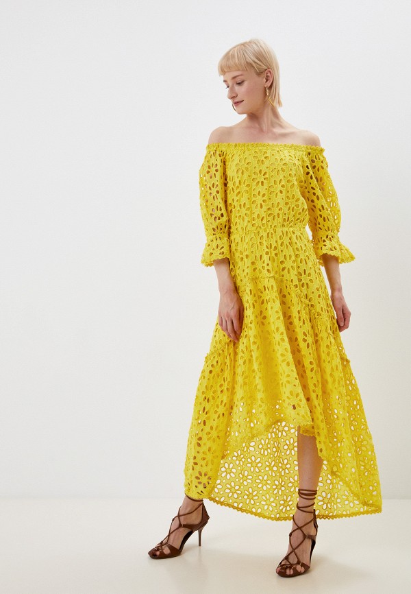 женское повседневные платье fresh cotton, желтое