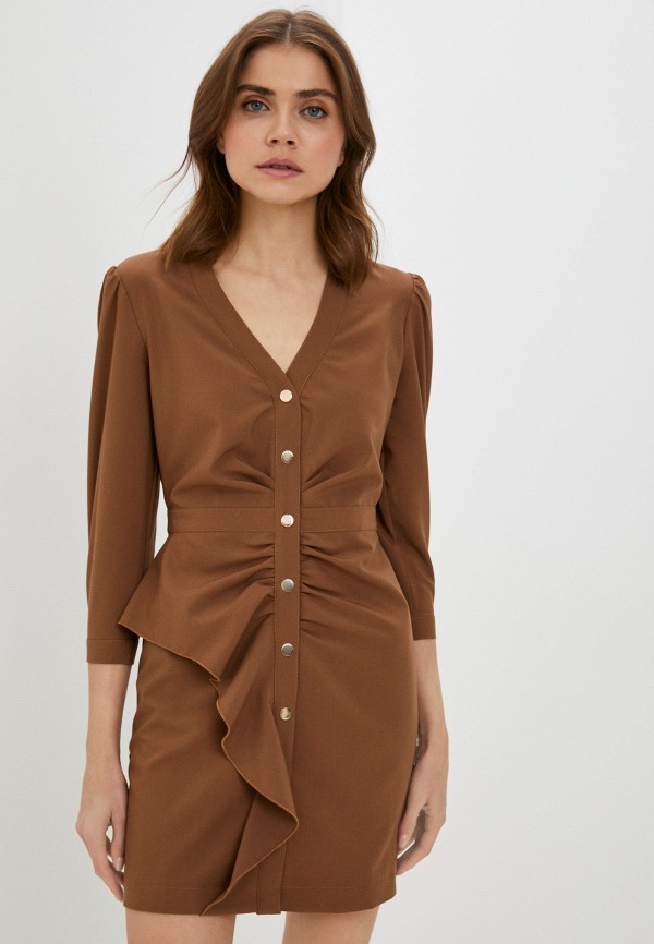 женское платье-футляр moda di lusso, коричневое
