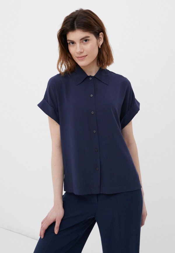 женская блузка с коротким рукавом finn flare, синяя