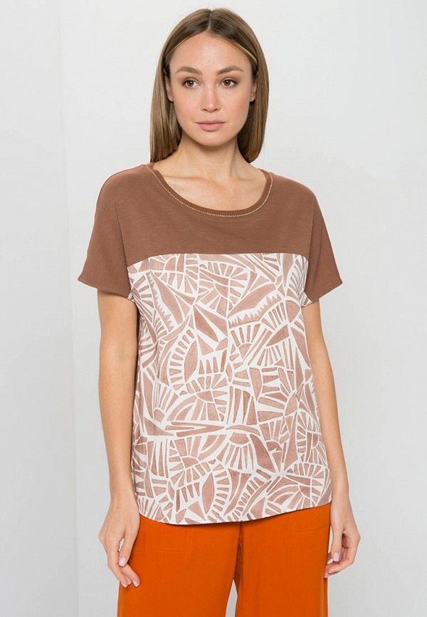 женская футболка gerry weber, коричневая