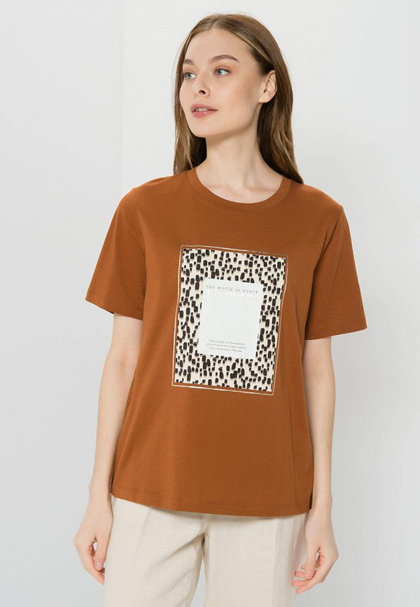 женская футболка taifun, коричневая
