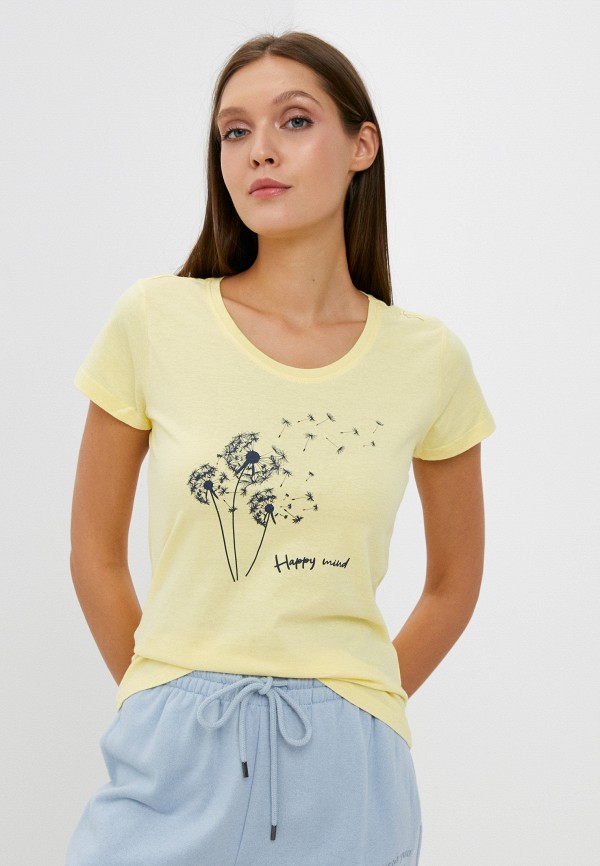 женская футболка baon, желтая
