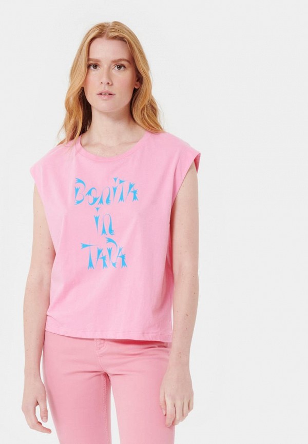 женская футболка tara jarmon, розовая