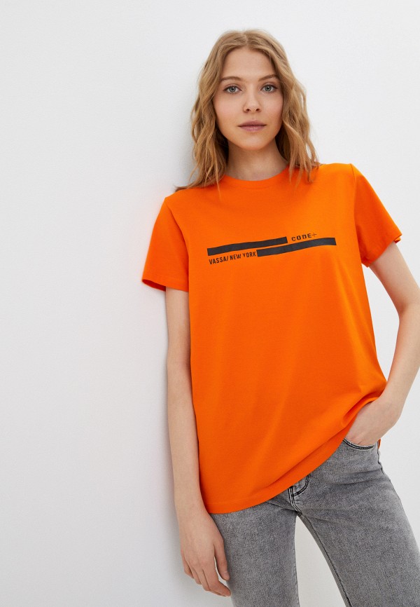 женская футболка vassa&co. pin code, оранжевая