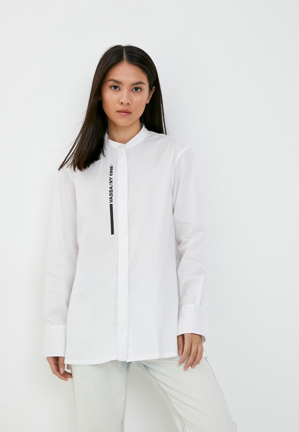 женская рубашка с длинным рукавом vassa&co. pin code, белая