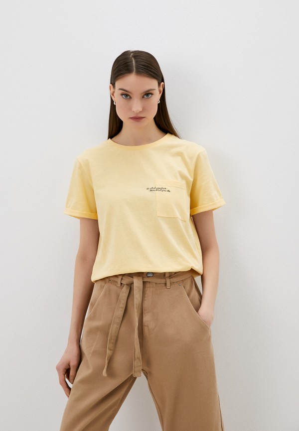 женская футболка baon, желтая