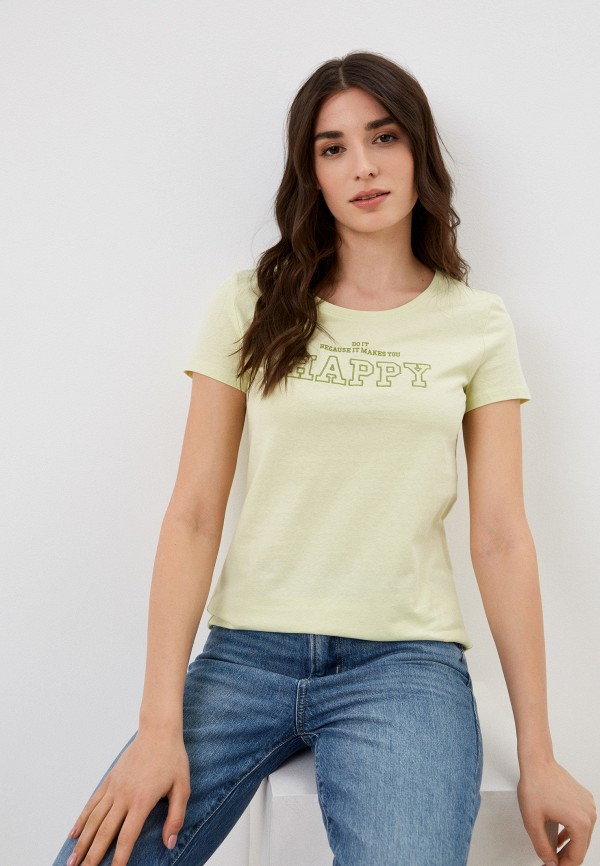 женская футболка tom tailor, зеленая