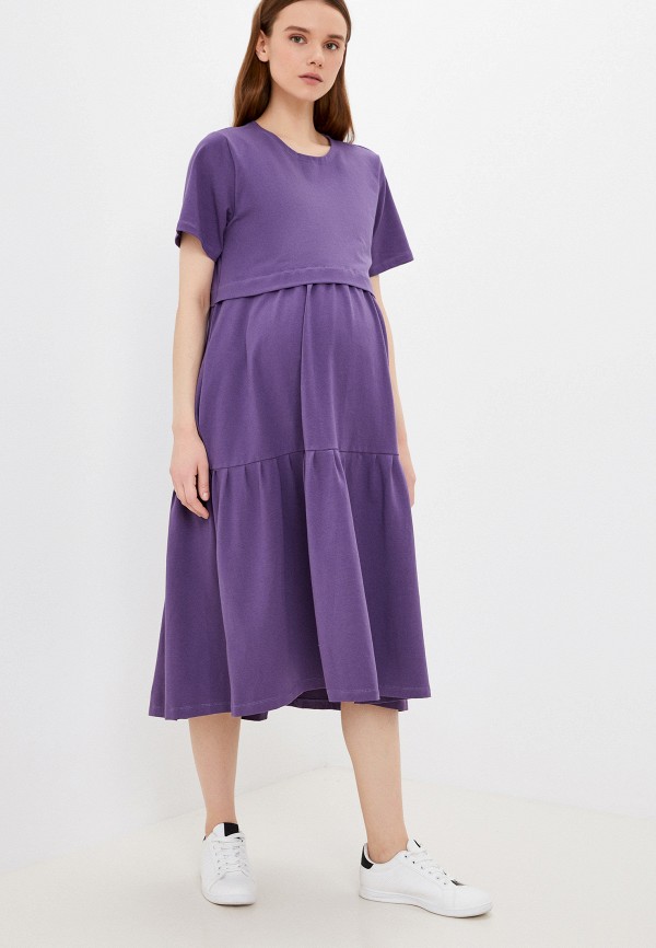 женское платье-футболки proud mom, фиолетовое