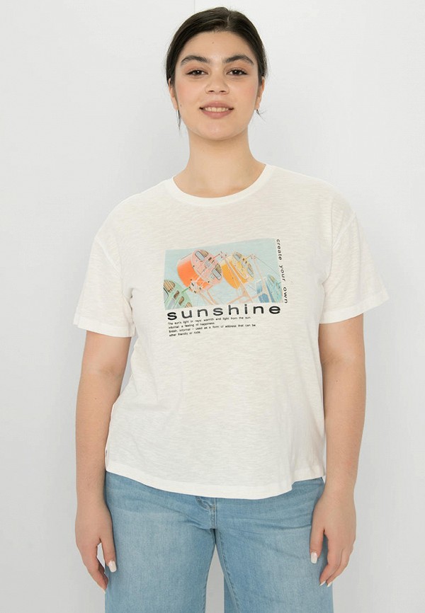 женская футболка samoon by gerry weber, белая