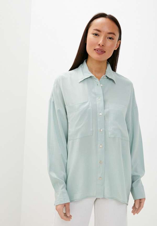 женская блузка с длинным рукавом colin’s, бирюзовая