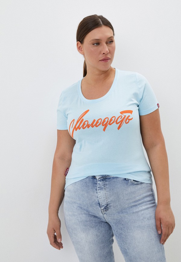 женская спортивные футболка mother russia, голубая