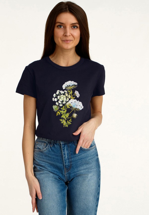 женская футболка апрель, синяя