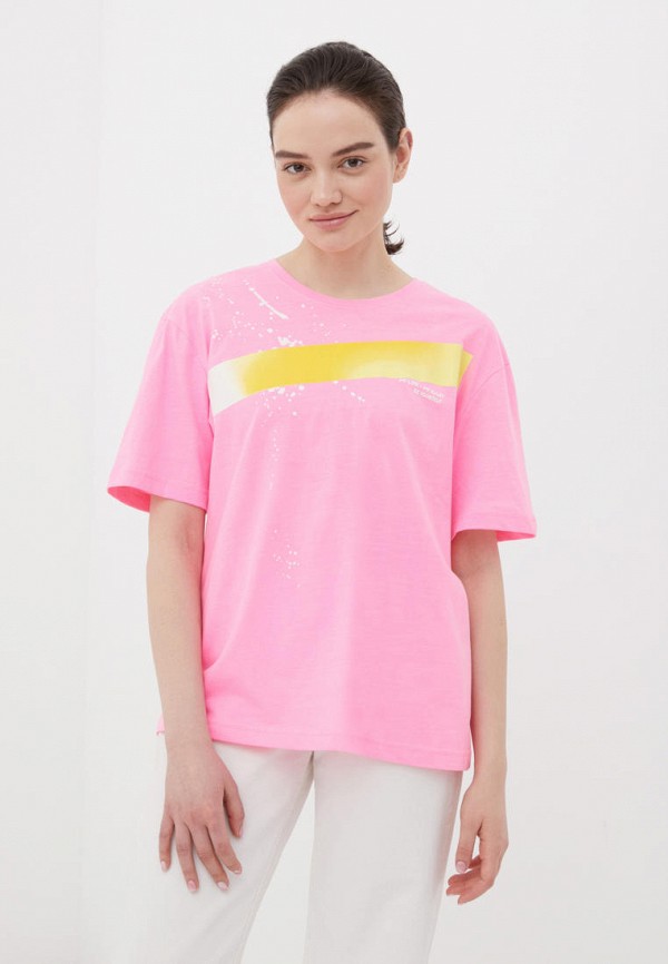 женская футболка finn flare, розовая