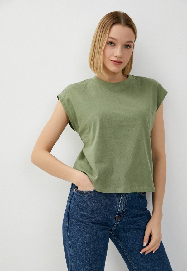 женская футболка defacto, зеленая