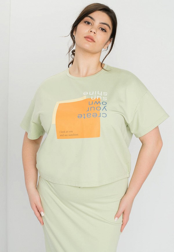 женская футболка samoon by gerry weber, зеленая