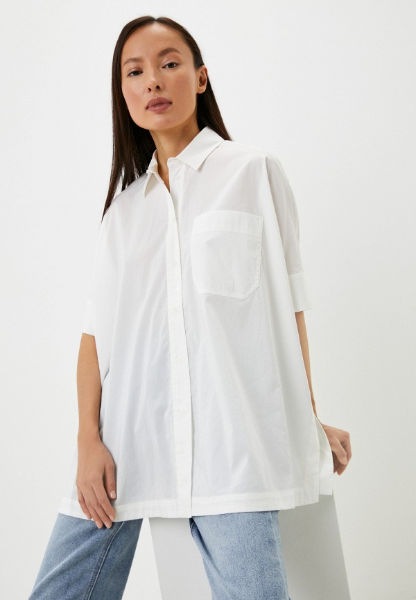 женская рубашка с коротким рукавом baon, белая