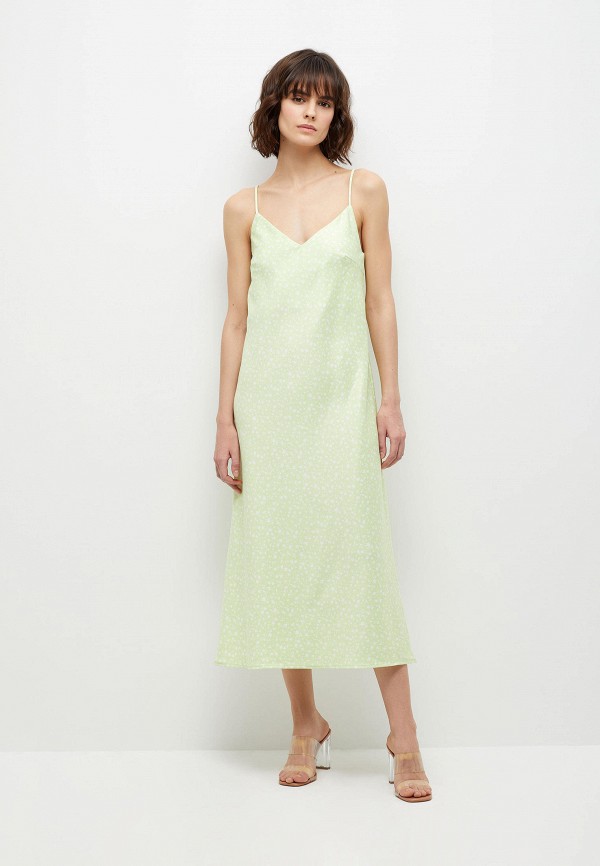 женское платье-комбинация sela, зеленое