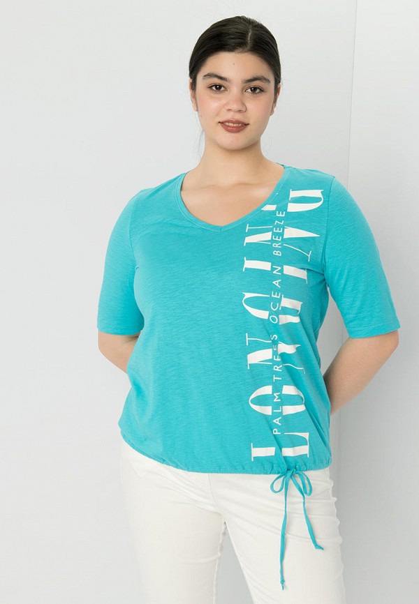 женская футболка samoon by gerry weber, бирюзовая