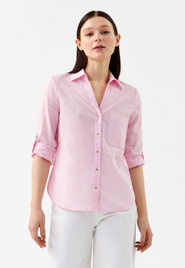женская рубашка с длинным рукавом befree, розовая