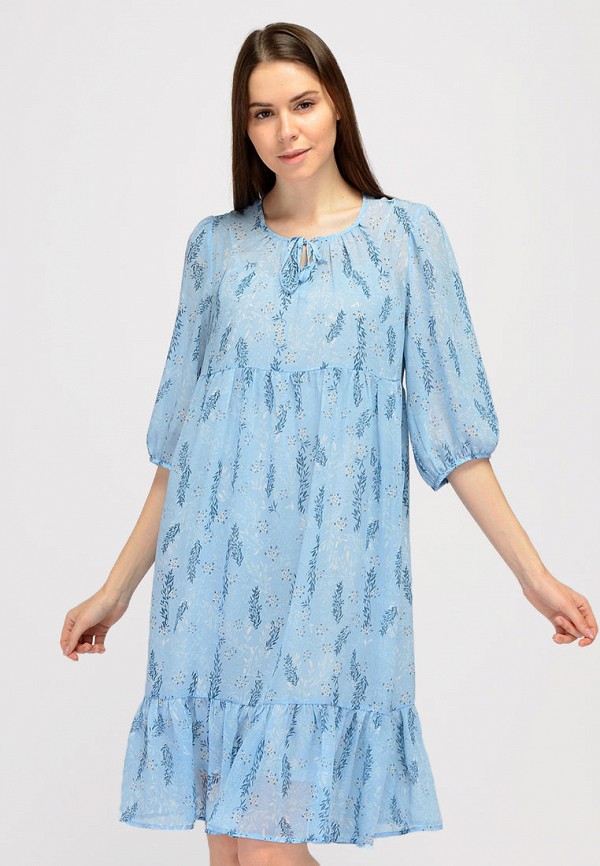 женское повседневные платье viserdi, голубое