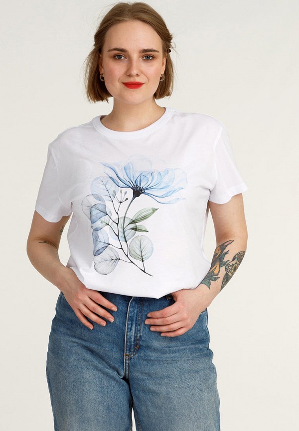женская футболка апрель, белая