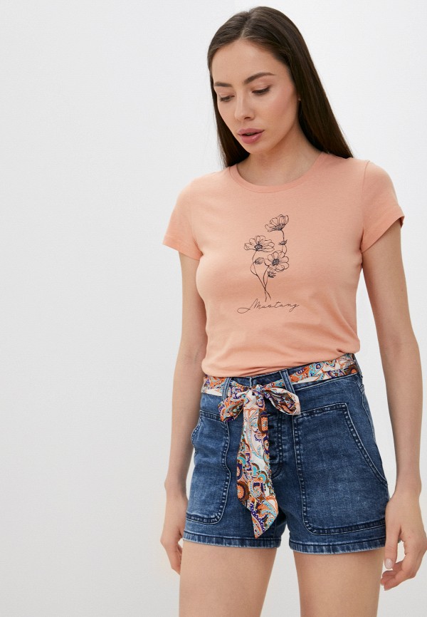 женская футболка mustang, бежевая