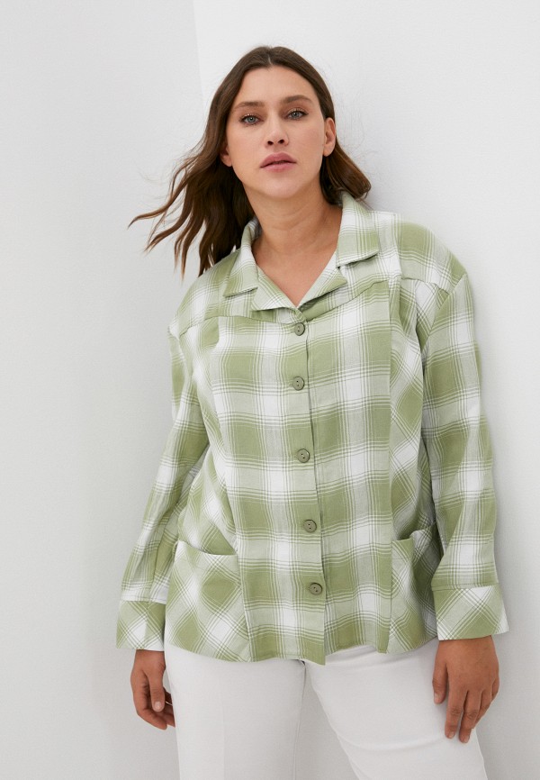 женская рубашка с длинным рукавом galagrosso, зеленая