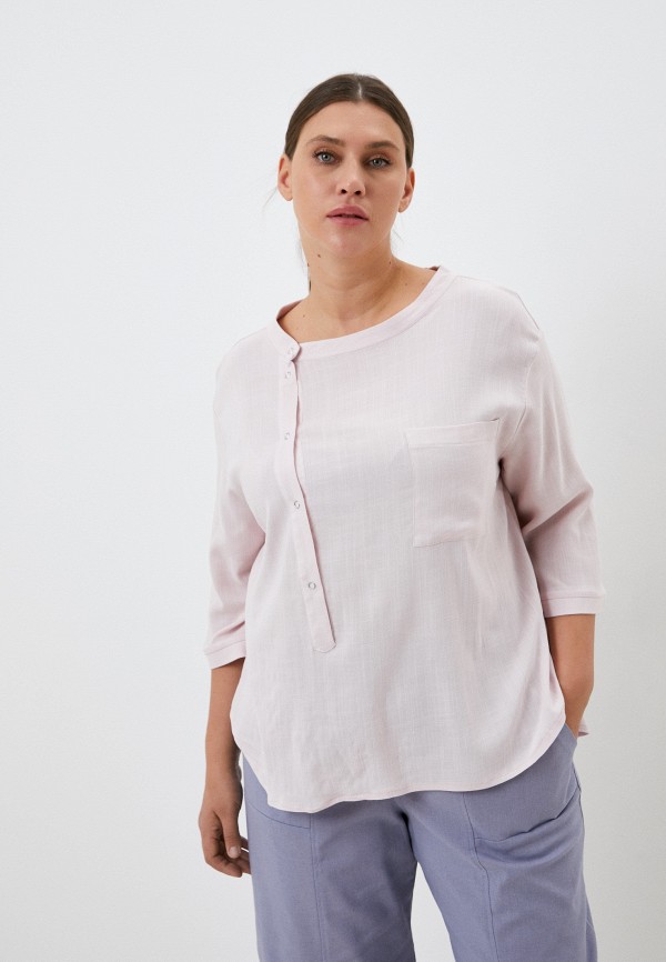 женская блузка с длинным рукавом galagrosso, розовая