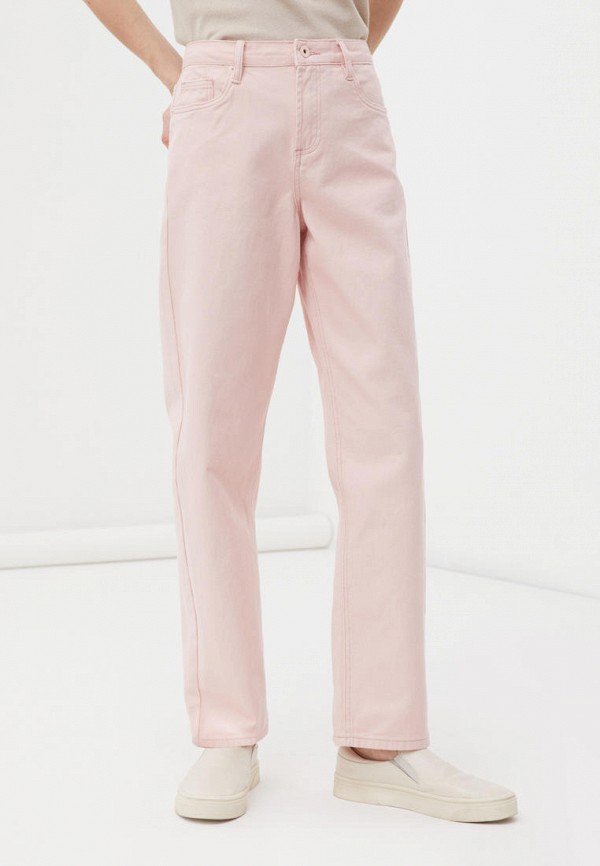 женские прямые джинсы finn flare, розовые