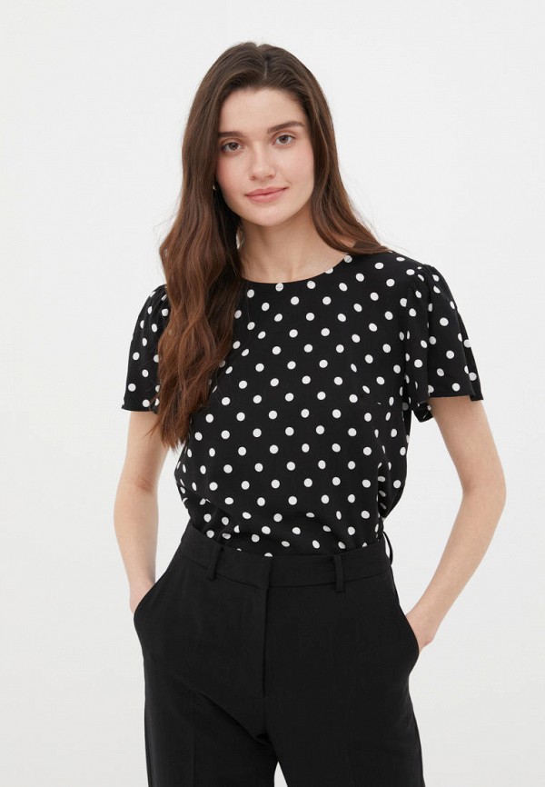 женская блузка с коротким рукавом finn flare, черная