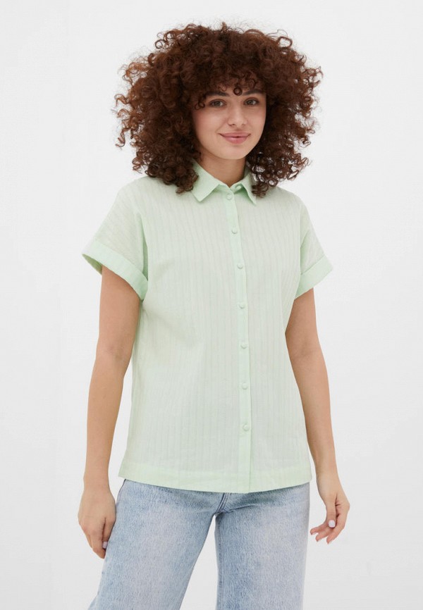 женская рубашка с коротким рукавом finn flare, зеленая