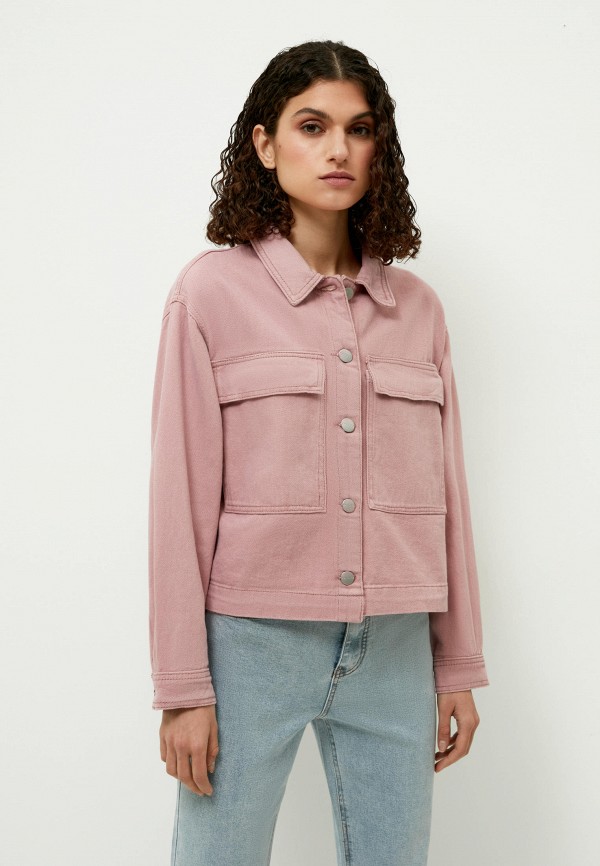 женская джинсовые куртка zarina, розовая