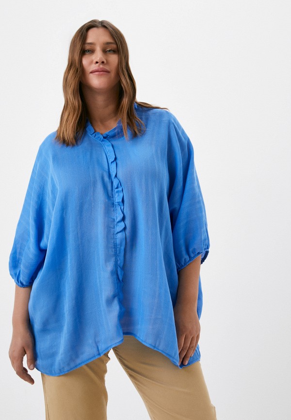 женская блузка с коротким рукавом olsi, голубая