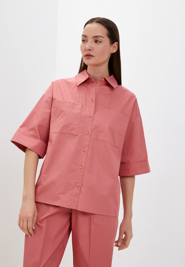 женская рубашка с длинным рукавом baon, розовая