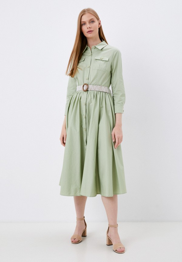 женское платье-рубашки emilia dell’oro, зеленое