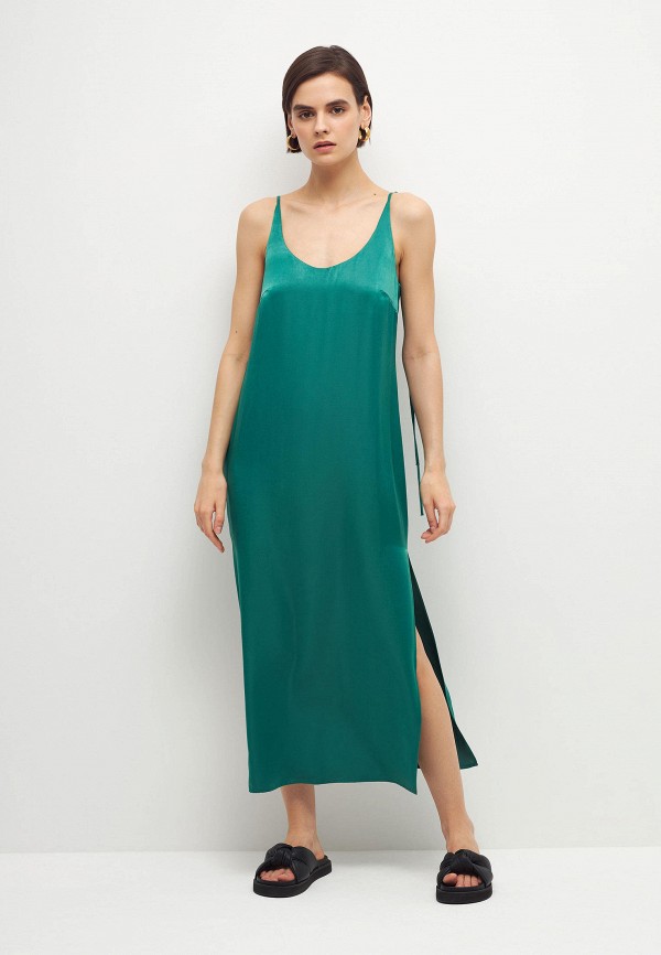 женское платье-комбинация sela, зеленое