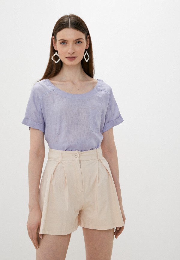 женская блузка с коротким рукавом fine joyce, фиолетовая